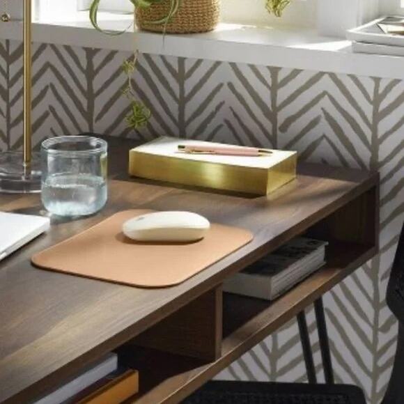 Threshold NWT Faux Leather Mouse Pad Brown 9.75 x 7.75 - Picture 3 of 7